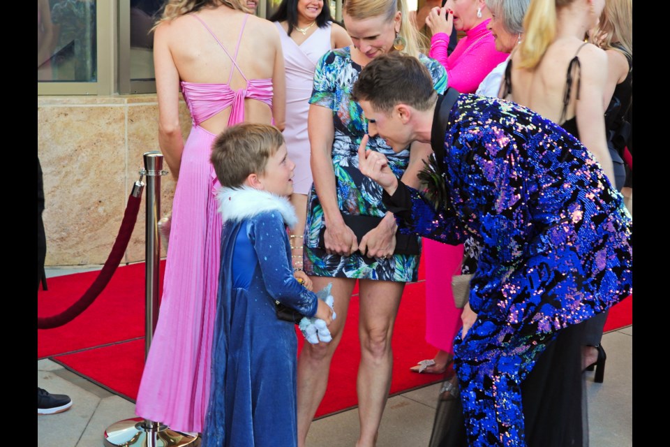 La Cage Aux Folles choreographer Cameron Carver took some time to talk with James Johnson and his mom, Heather McGuigan, before the show opened on May 31 at the Avon Theatre.         