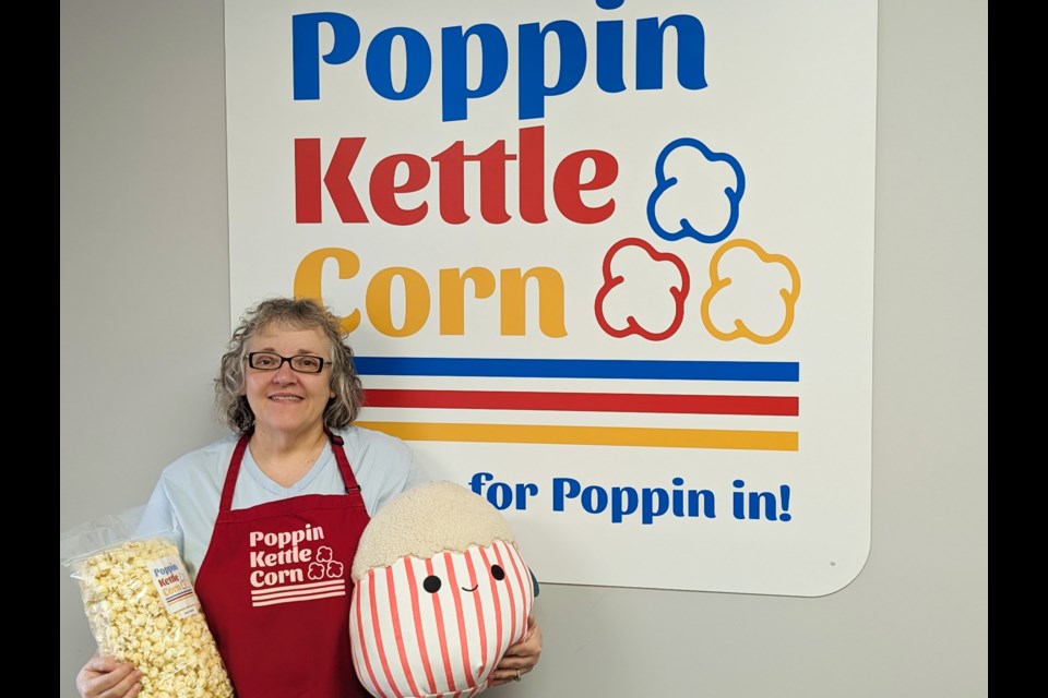 Wendy Stanley of Poppin Kettle Corn, Stratford's gourmet popcorn store.