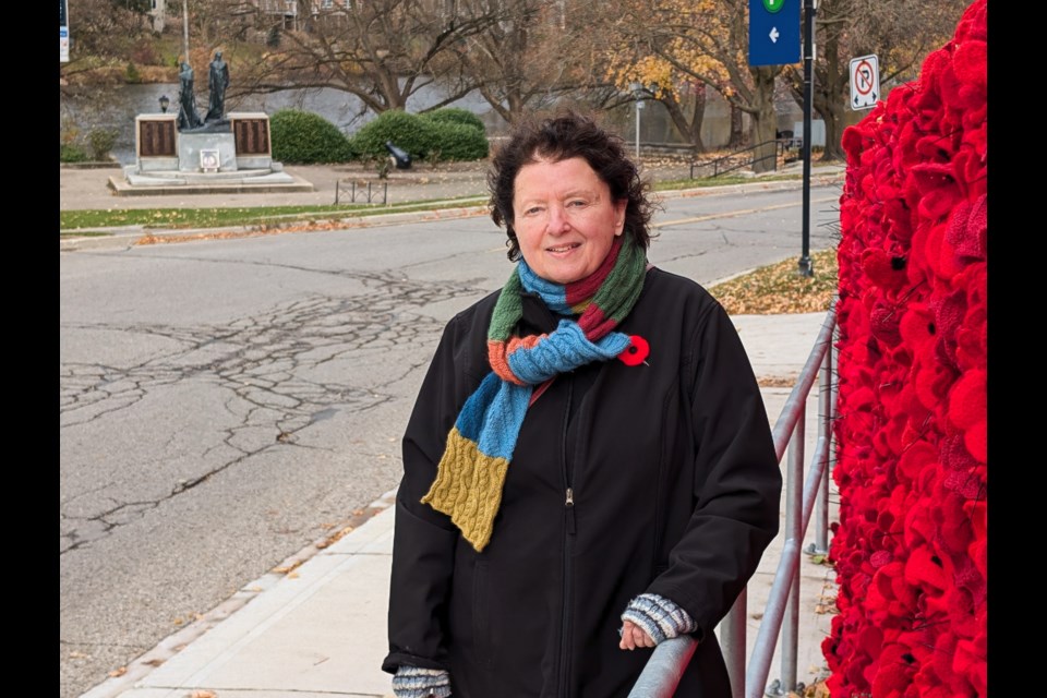 Patty Hawkins-Russell and the Stratford Poppy Project have expanded their efforts to include a new display on the cedar hedges near Memorial Gardens in the city's downtown core.