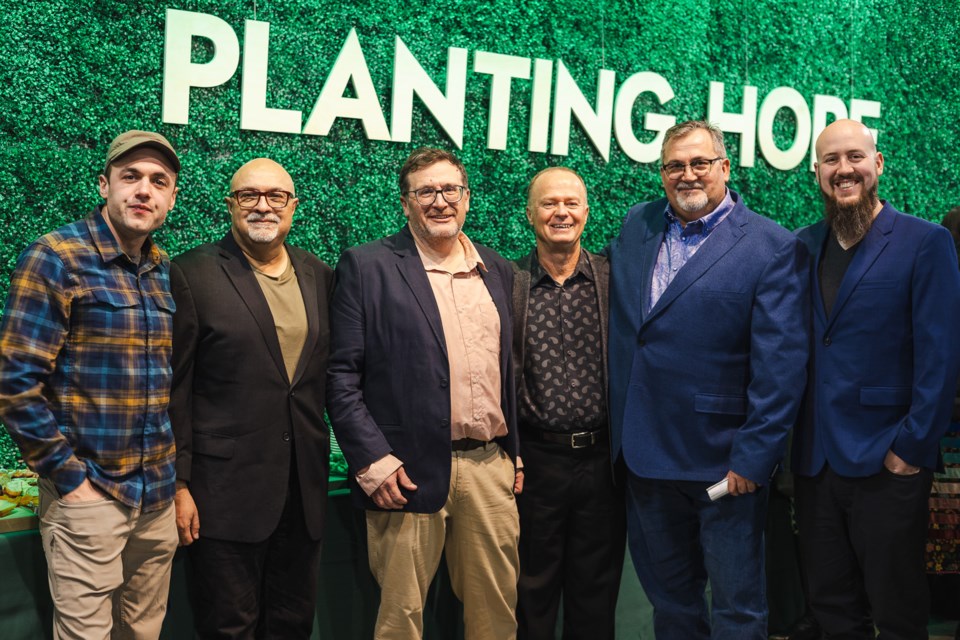 Some members of the film production team for ‘Planting Hope: A Regreening Story’ that premiered at Dynamic Earth this week. From left to right: Ryan Mariotti, Amin Bhatia, Christian Eliott, David Lickley, Rob Gagné, Jean-Paul De Roover. Supplied