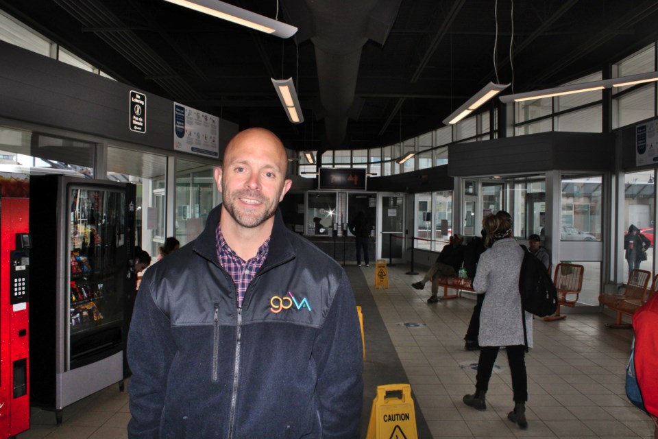 City Transit Services director Brendan Adair is seen in the downtown GOVA Transit Mobility Hub.