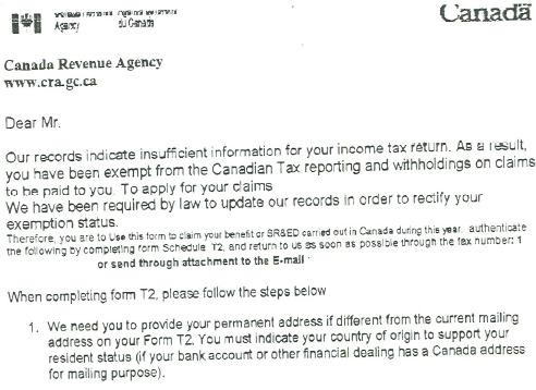 Fake Revenue Canada letters used to steal personal info 