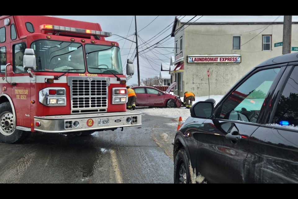 Two vehicles were involved in a collision on Oliver Road and Hill Street on Feb. 6, 2025. 