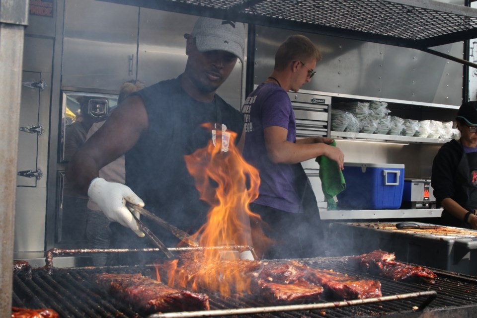 "Shimmy" - the Ribs Royale griller was hard at work on Friday. (Michael Charlebois, tbnewswatch.com)