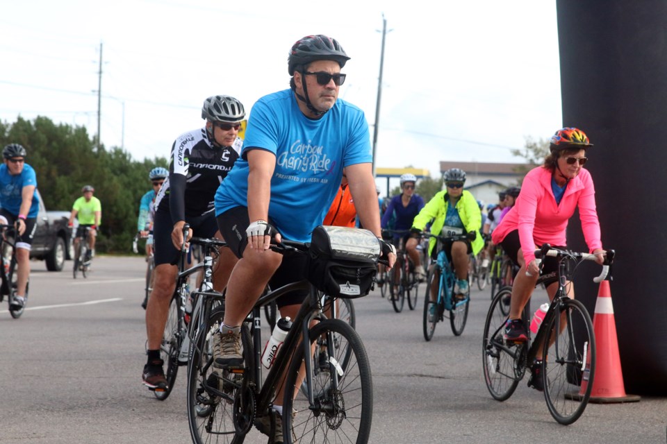 More than 350 cyclists participated in the ninth annual Caribou Charity Ride on Sunday. (Photos by Doug Diaczuk - Tbnewswatch.com). 