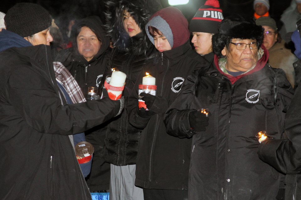 Barbara Kentner, who was struck by a trailer hitch thrown from a passing vehicle one year earlier, was remembered at a vigil on Monday, January 29, 2018. (Matt Vis, tbnewswatch.com)