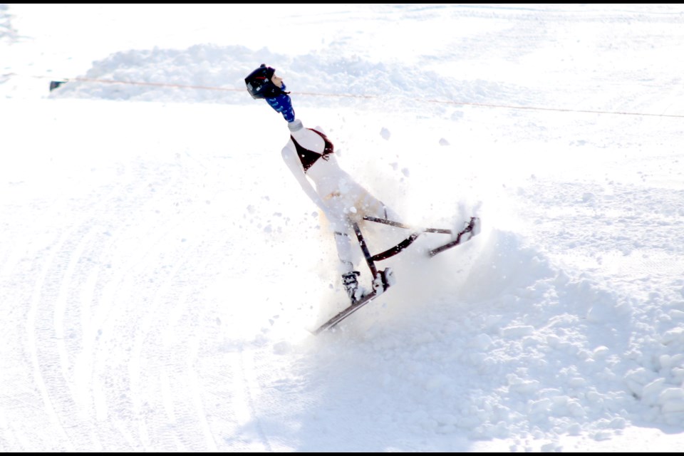 The annual Dummy Downhill event at Loch Lomond Ski Area drew big crowds again, as people cheered on dummies like Patty Elvis to the bottom of the hill. (Photos by Doug Diaczuk - Tbnewswatch.com). 