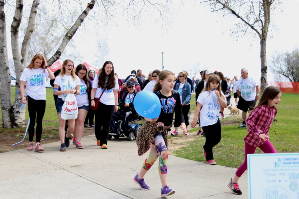 More than 70 people participated in the annual Walk to Make Cystic Fibrosis History on Sunday at Marina Park. (Photos by Doug Diaczuk - Tbnewswatch.com).  