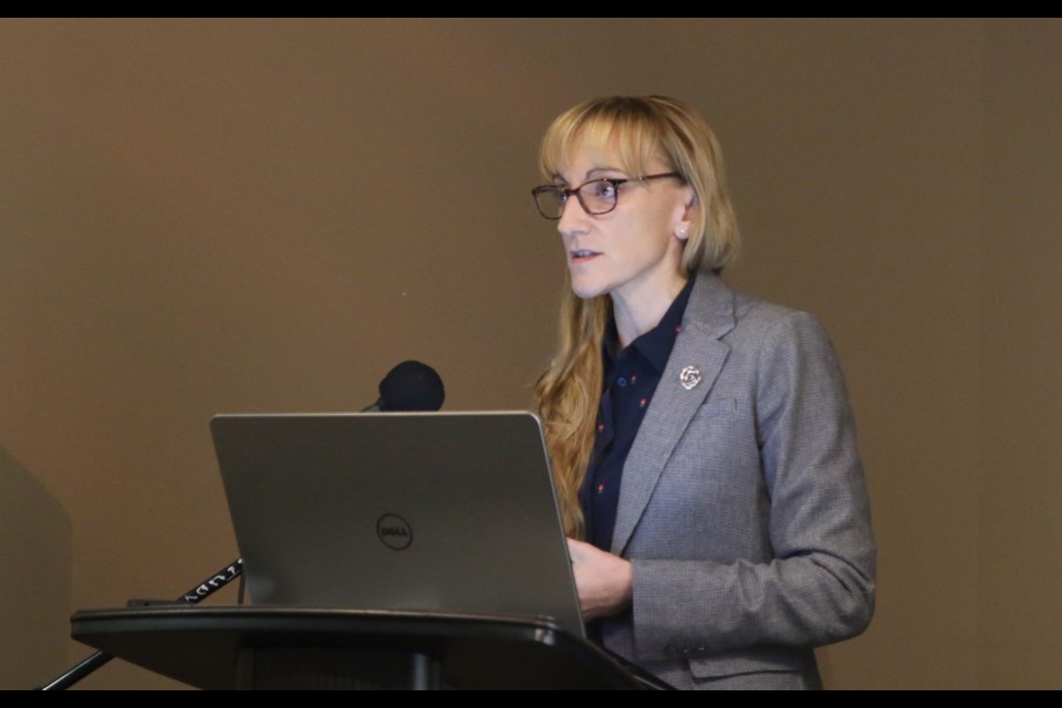 Cmdr. Michele Tessier of the Royal Canadian Navy was one of three guest speakers during the Women in Power discussion at Lakehead University. (Photos by Doug Diaczuk - Tbnewswatch.com). 