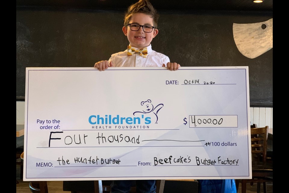 Hunter Fernyc's burger helped raise $4,000 for the Children's Health Foundation. (submitted photo)