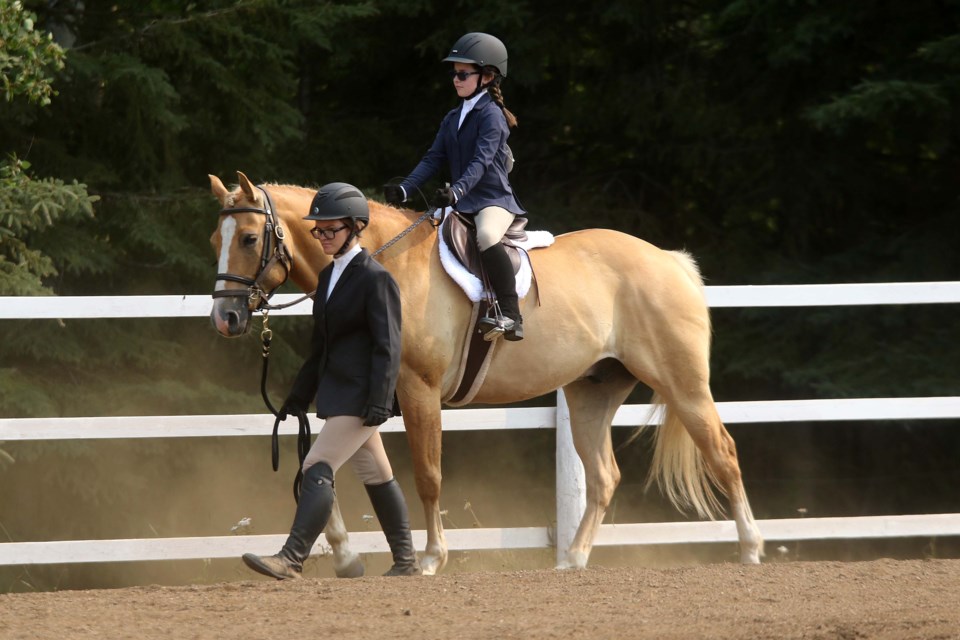 Scarlett Hay rides Texas Gold Red Piper on Sunday, July 11, 2021 at Murillo's Amare Vita Equestrian. (Leith Dunick, tbnewswatch.com)