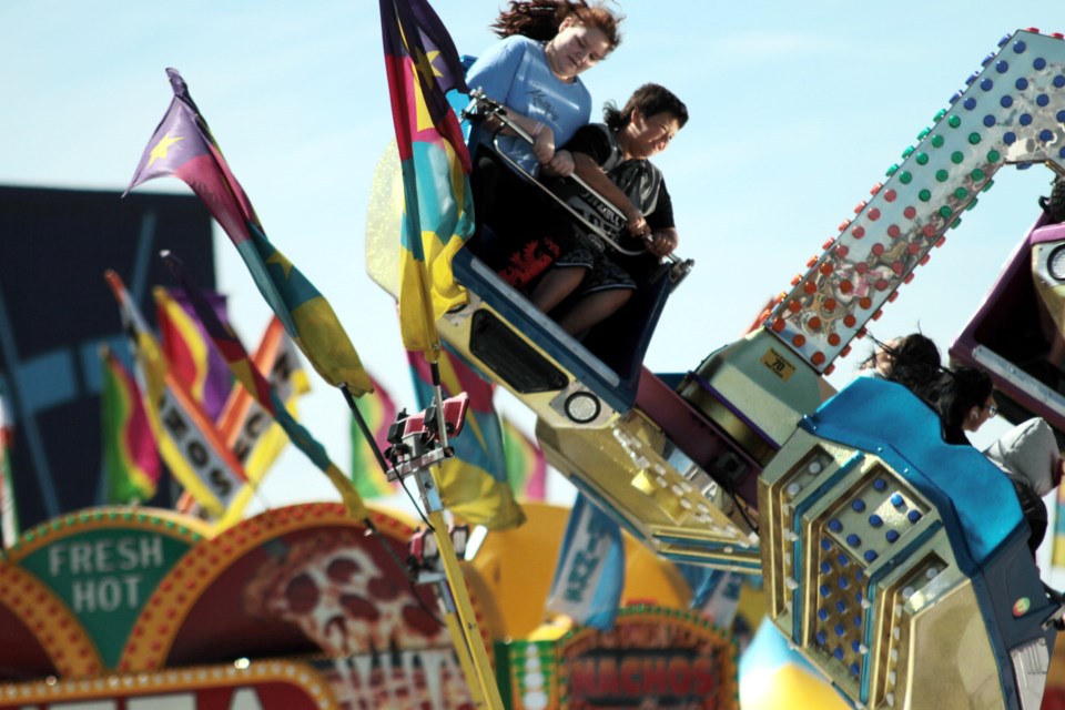 The fair features around 40 rides, a variety of food and vendor booths, and activities including an agricultural show.