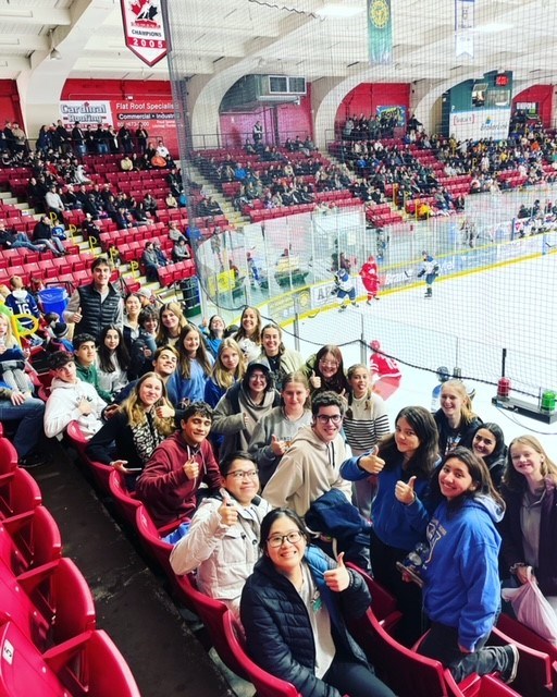 For some international students, A Thunderwolves game offered a first glimpse of hockey. (Lakehead District School Board)