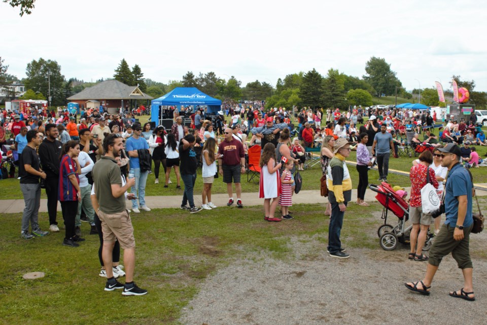 Thousands attended Canada Day festivities at the waterfront on Saturday. (Ian Kaufman, TBnewswatch)