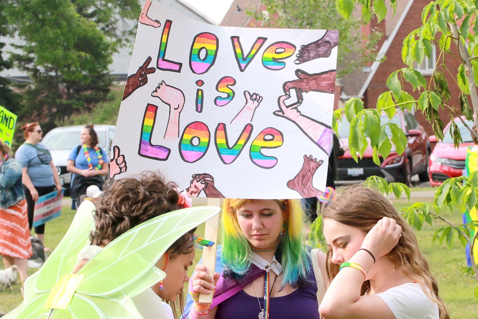 Hundreds turned out for the Thunder Bay Pride March on Saturday, June 17, 2023. (Leith Dunick, tbnewswatch.com)