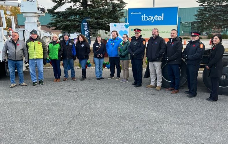 Organizers and partners of the 2023 Parade of Lights outside of the Tbaytel facility on Wednesday, November 1, 2023