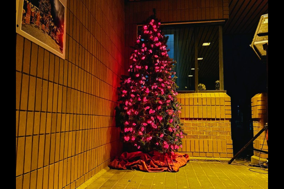 Lights on the tree represent missing and murdered Indigenous women and girls.