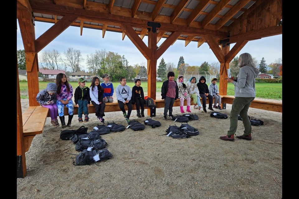 Algonquin Avenue Public School students learn in their outdoor classroom.