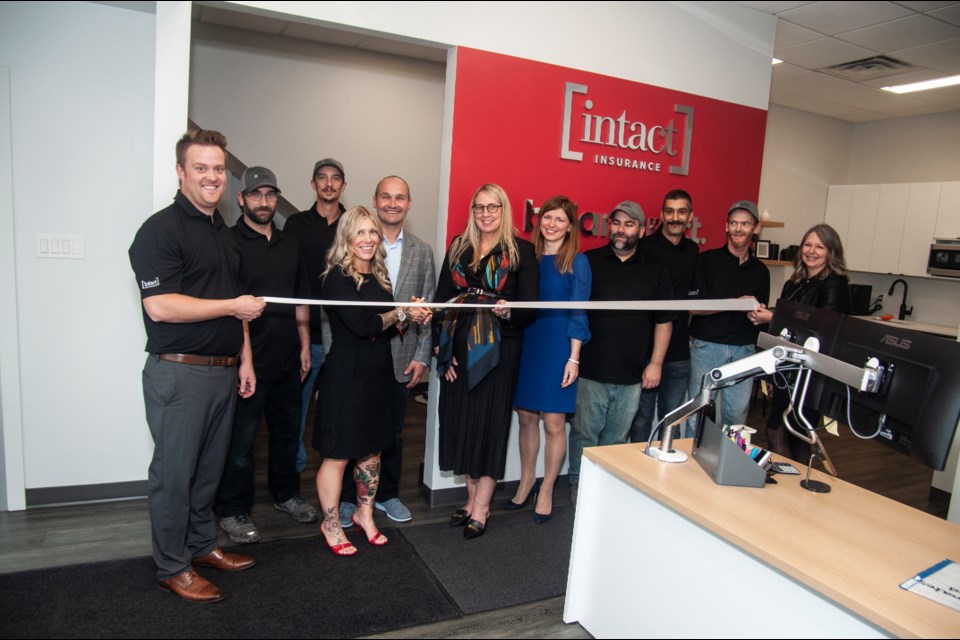 A ribbon-cutting took place as Intact and Pelletier's Autobody celebrated their new partnership at the new Intact service centre on Chippewa Road (submitted photo)