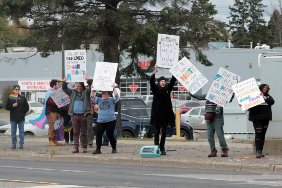 The No Space 4 Hate counter-protest was held concurrently along Arthur Street on Saturday, October 21, 2023.