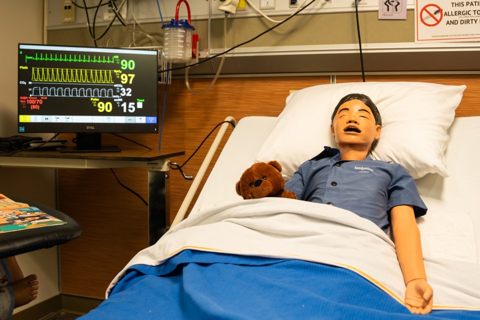 The new high-tech manikin mimics a 5-year-old child, and joins a suite of existing manikins in the health care simulation labs (submitted photo)