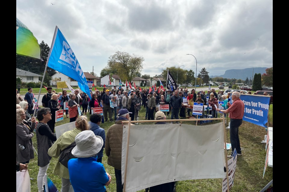 Crowd photo from the Ontario Health Coalition rally on Monday, September 25, 2023