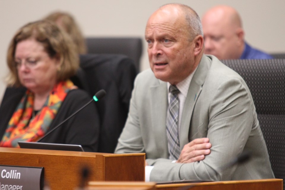 City manager John Collin at city council meeting on Aug. 26.