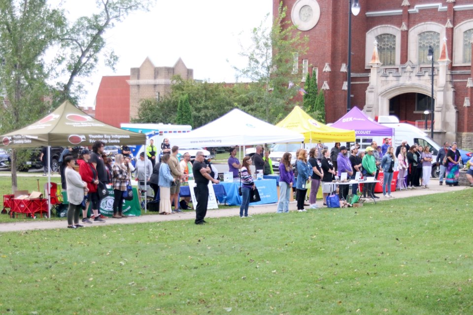 Harm reduction, health care, first responders, and community members gathered for Overdose Awareness Day. 