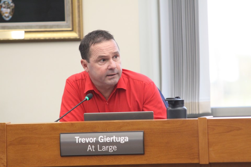 At-Large Coun. Trevor Giertuga at city council on August 12, 2024