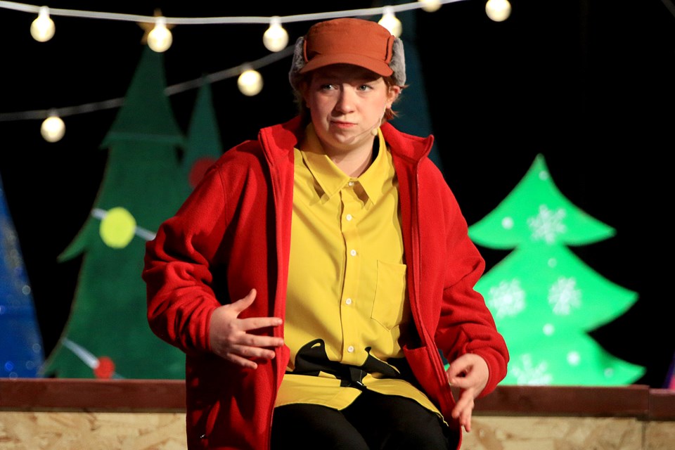 Westgate's Elizabeth Schiffer plays the title character in the senior dram class' presentation of A Charlie Brown Christmas on Tuesday, Dec. 3 and Wednesday, Dec. 4, 2024. (Leith Dunick, tbnewswatch.com)