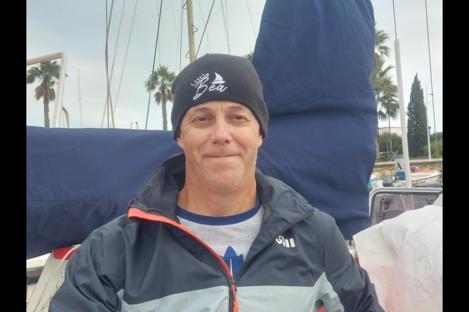 Dan Turk of Thunder Bay was photographed in Portugal this week, where he's preparing for an epic around-the-world sailboat race (submitted photo)