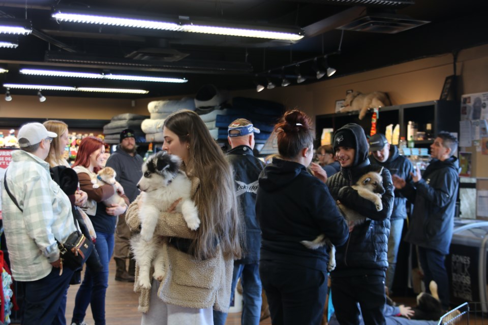 Locals come together to snuggle some puppies at Paws for Love Dog Rescue's meet and greet on Jan. 4.