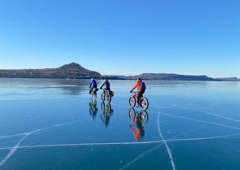 Leaving from Red Rock and stopping on Burnt Island for lunch, Sonia Kaminski travelled 25km with her biking group on perfect black ice. (Submitted)