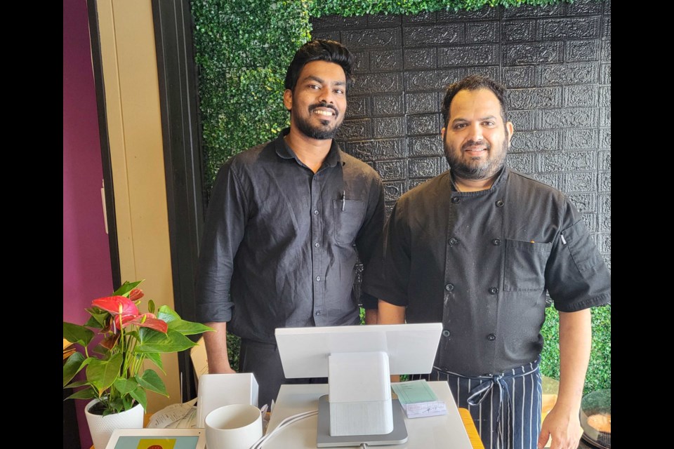 From left, co-owners Arun Purushothaman and Vimal Vijayakumar opened the Eatery 61 on Friday.