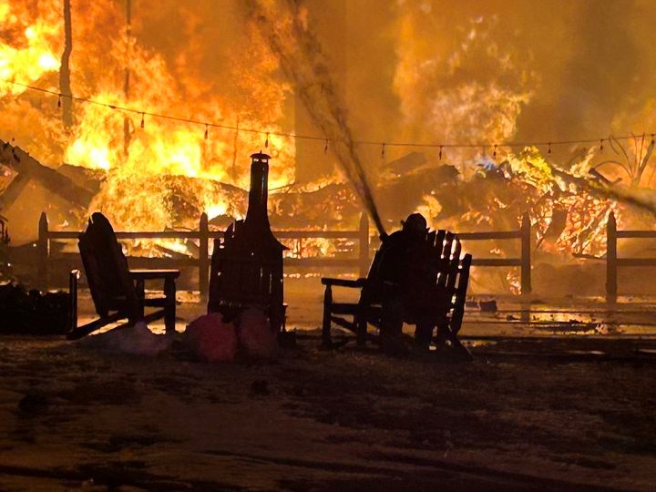 Lutsen Lodge burned down on Tuesday, Feb. 6, 2024.  (Facebook)