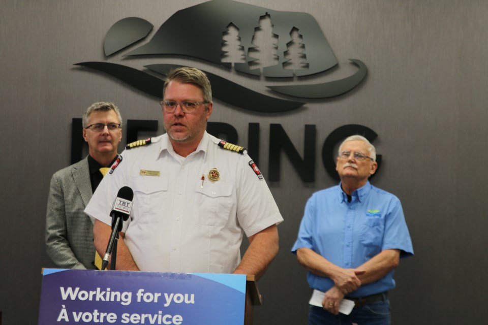 Mark Shruiff, the acting fire chief for Neebing Emergency Services, discusses the importance of the new decontamination facility for Neebing on Jan. 27.