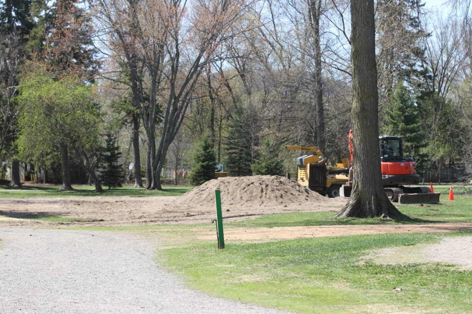 The old play equipment has been removed at Vickers Park so that the new, accessible playground can be installed this summer. 