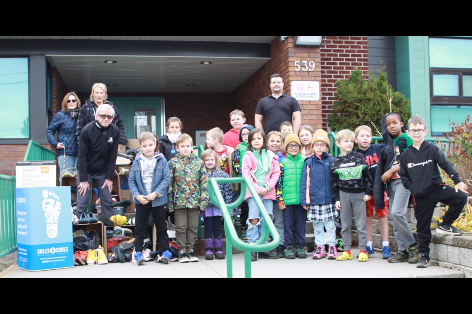 Students at St. Paul School collected gently used shoes and donated them to BioPed as part of the Soles 4 Souls shoe drive