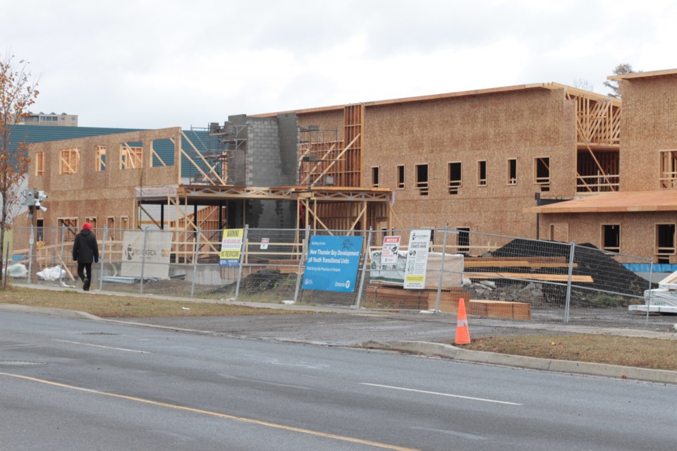 The two-storey 58 units youth transitional housing facility on Junot Ave