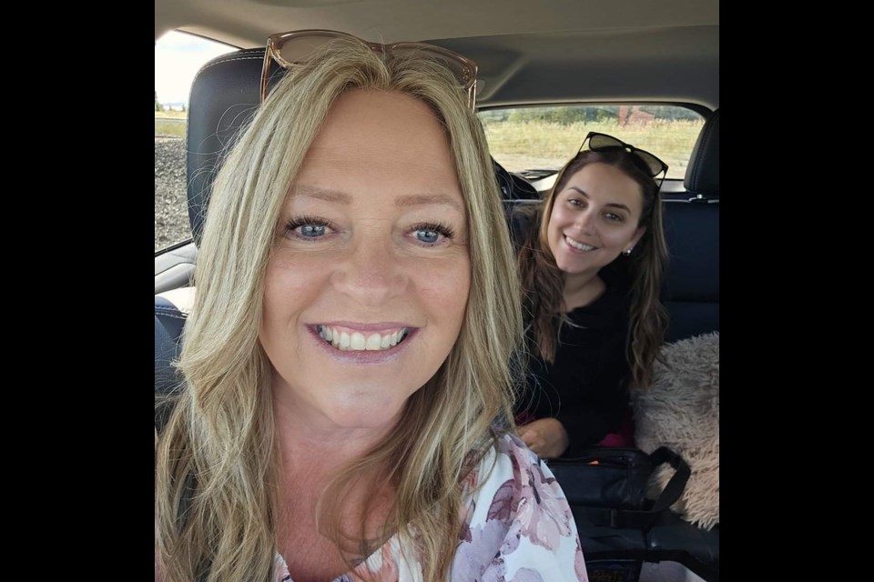 Suzanne Marsh (l) and her daughter Zola are shown en route to the big family reunion in Quebec and New Brunswick (submitted photo)