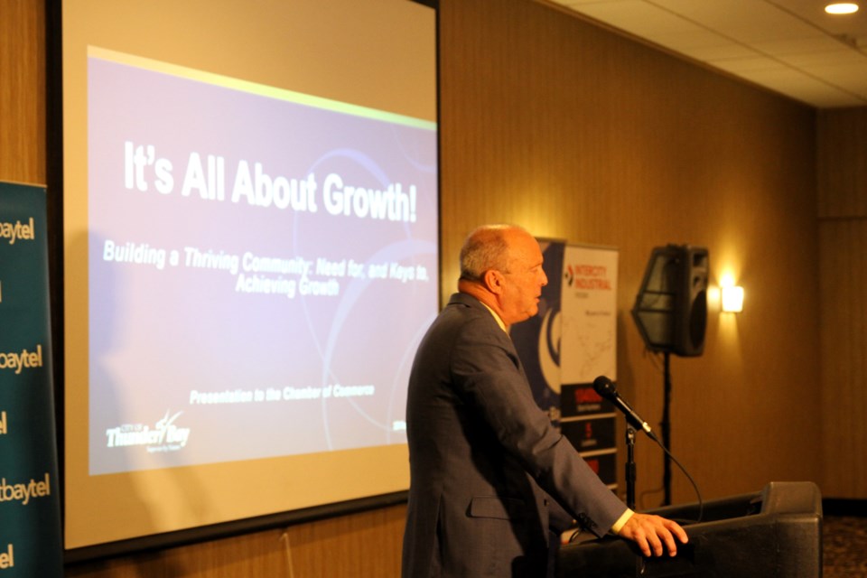 City Manager John Collin addressed Thunder Bay’s growth at the Thunder Bay Chamber of Commerce leader’s luncheon on Sept. 18.