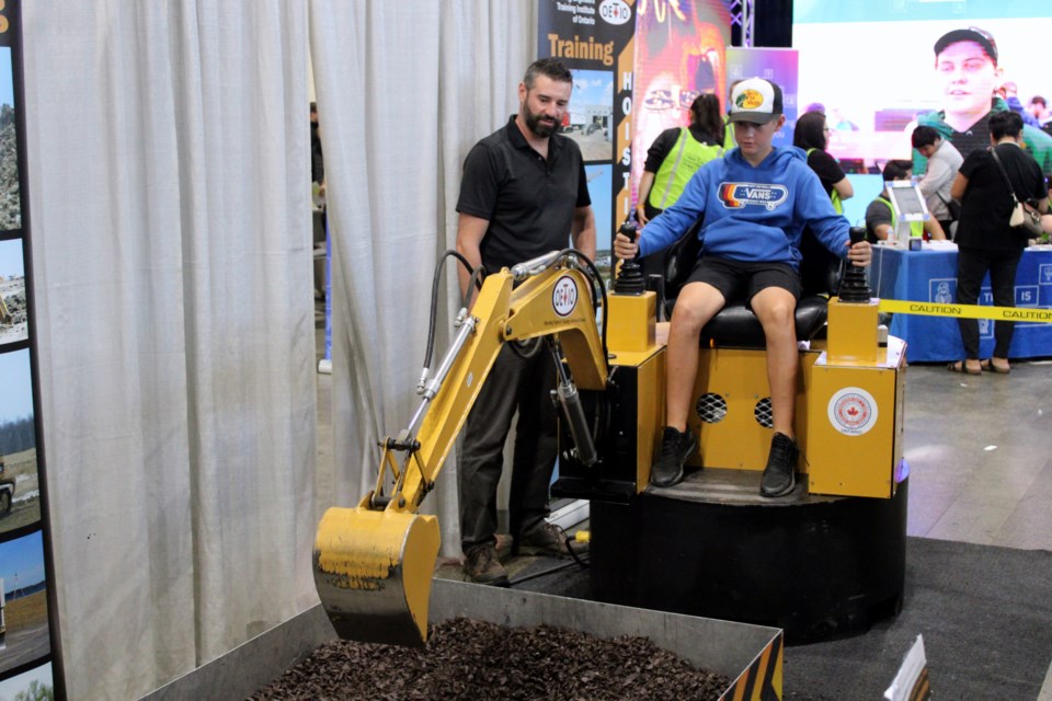 The Operating Engineers Training Institute of Ontario booth was a popular stop for the students at the Level Up Skilled Trades Career Fair on Sept. 26.