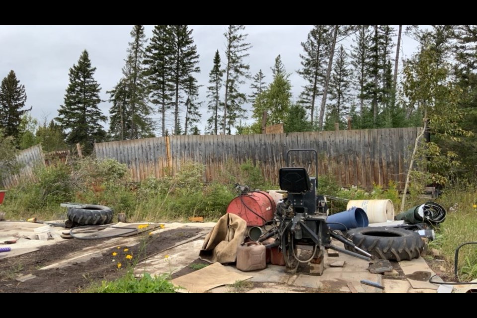 An EF1 tornado brought down a large swath of trees and damaged structures near Oliver Lake, including a storage barn that was picked up and flipped upside down on Aug. 31 (Northern Tornadoes Project)