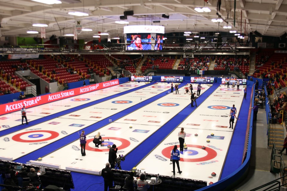 Curling matches continue at the Fort William Gardens.