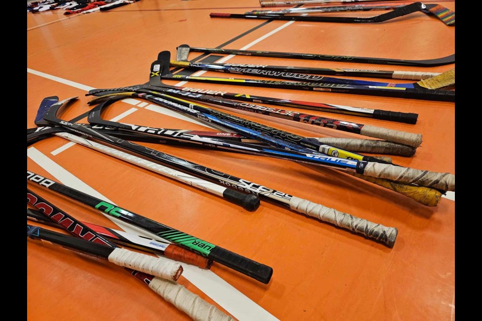 Hockey gear for youth of Cat Lake First Nation, donated by WestJet