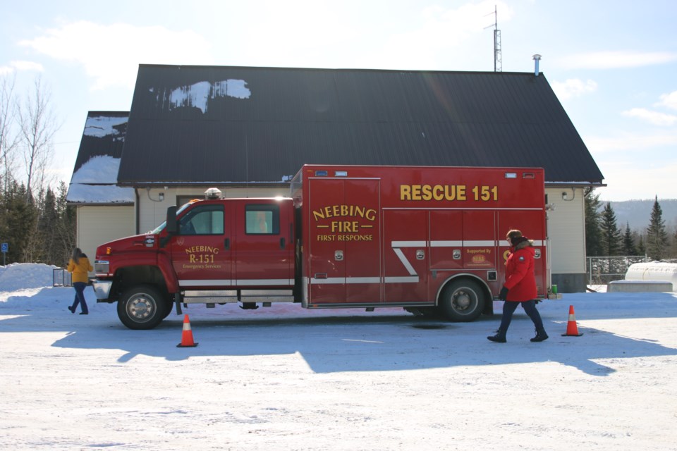 Neebing Fire Rescue is kicking off the third year of its 50/50 draw to help support the needs of the Neebing Emergency Services. Neebing R-151 Emergency Services, which is supported by the association, displays one of its trucks for the event.