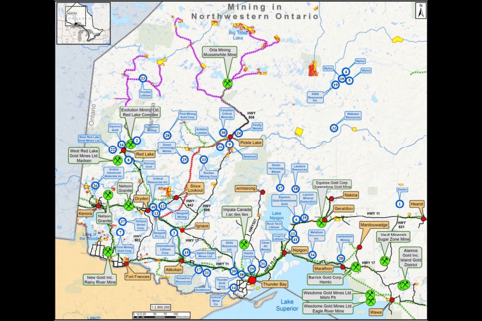 There are as many as 41 potential mines that could start by 2033 in Northwestern Ontario,  according to the  Northern Ontario Municipal Association. (Supplied image | NOMA) 