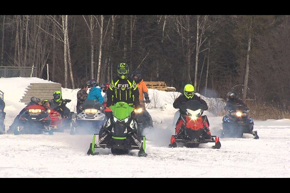 Riders take to the trails at Grand Portage Lodge and Casino for Snowarama 2025.