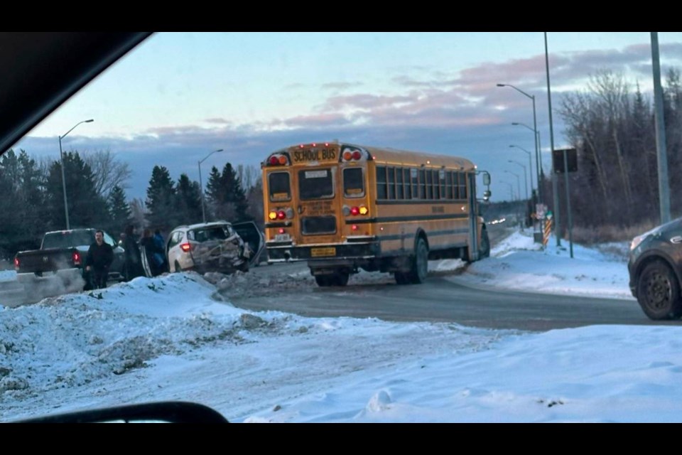 A school bus was involved in a collision during the morning commute on Friday. (Jan. 24, 2025)