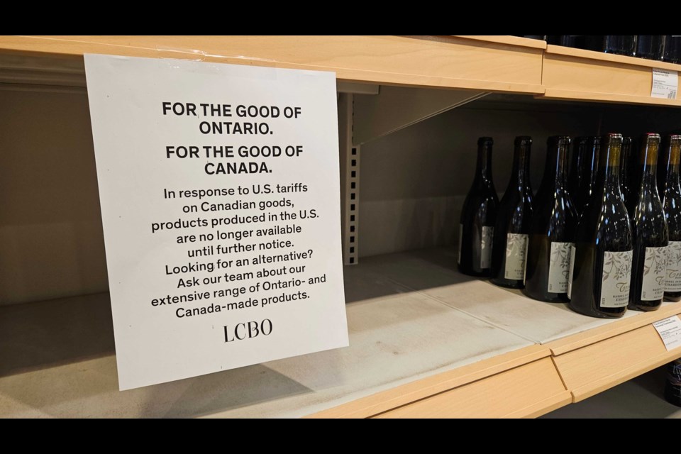 Many LCBO shelves are empty after Doug Ford ordered the company to pull all American-made alcohol from their agency stores on Tuesday.